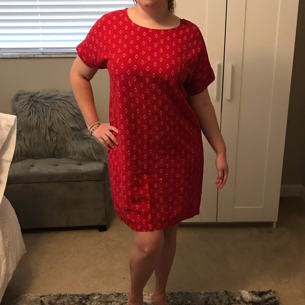 Red Linen Old Navy dress size Large